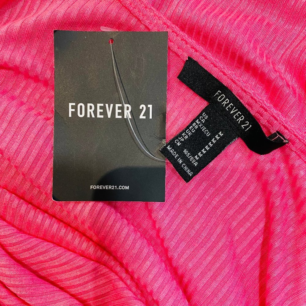 NWT Forever 21 Hot Pink Cutout Bodysuit | Barbiecore Party Clubwear Size Medium - Picture 5 of 8